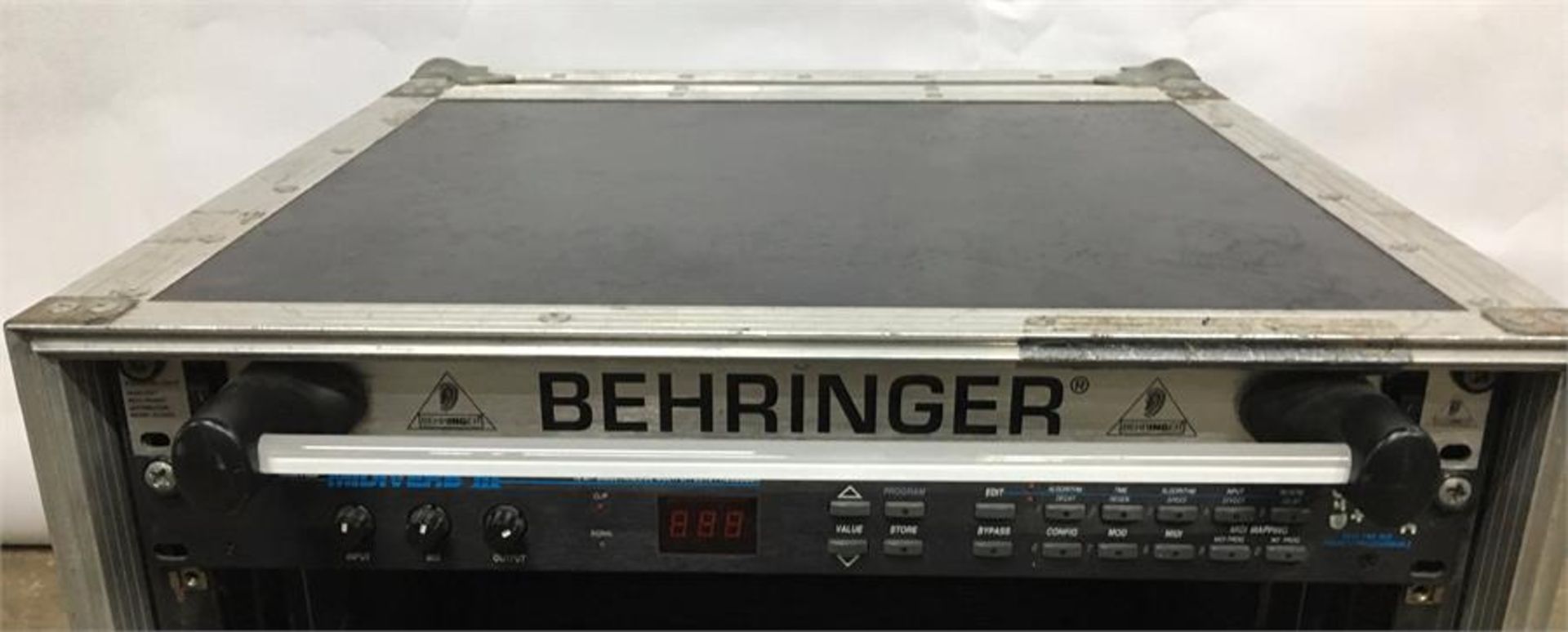 Behringer Racklight with Output Distribution and Alesis Midiverb 3 multi effects processor in case. - Image 2 of 2