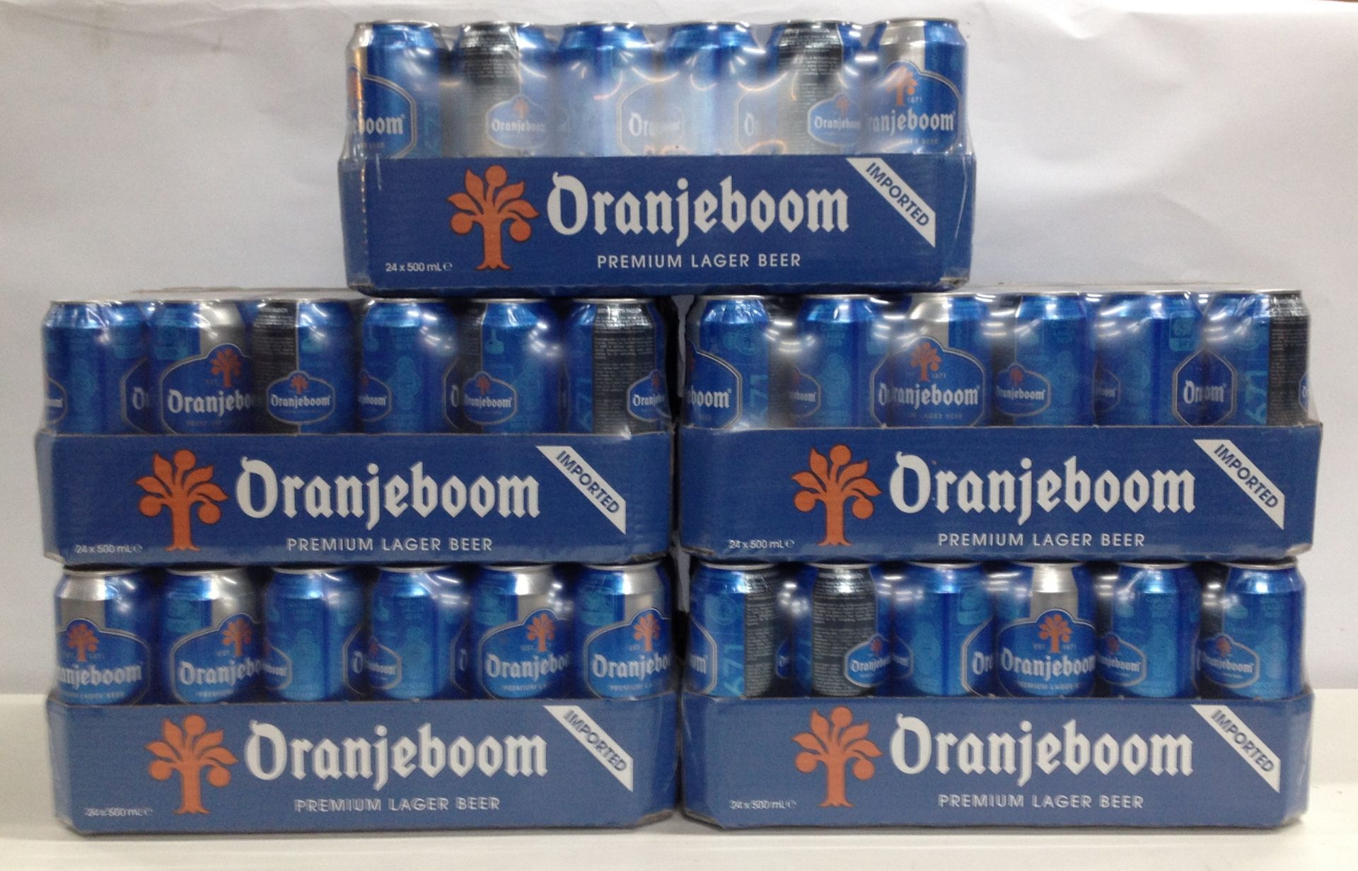 120 x Oranjeboom 5% Premium Lager Cans