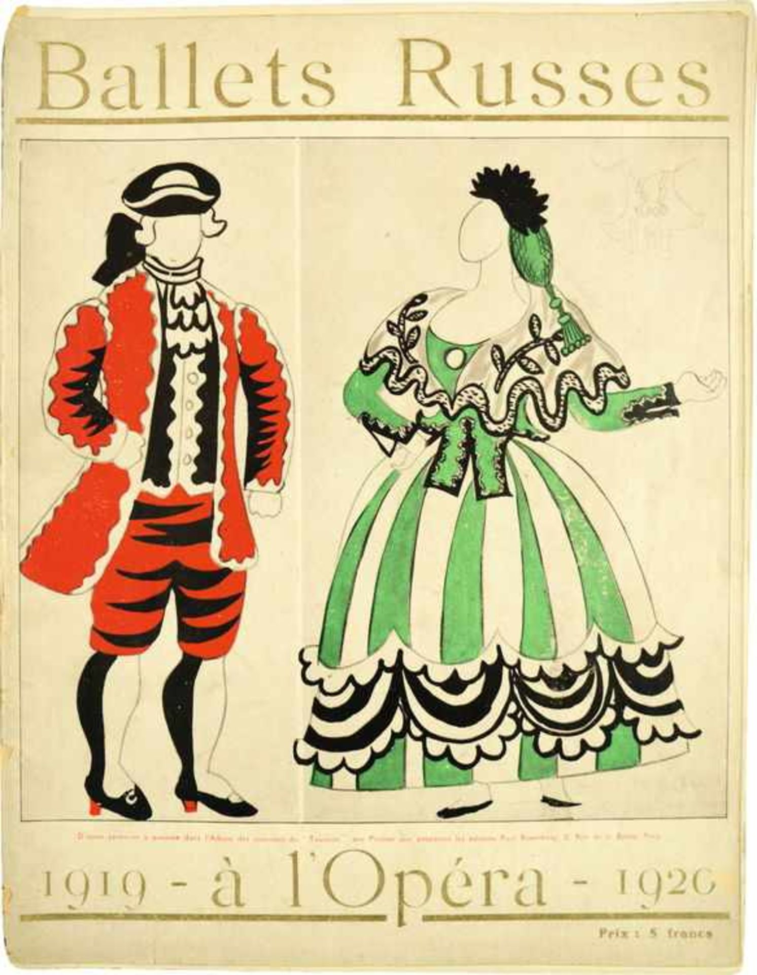 [BALLETS RUSSES, BAKST, DERAIN, MARTY, PICASSO] Les Ballets Russes à l'Opéra de Paris, 11eme Saison,