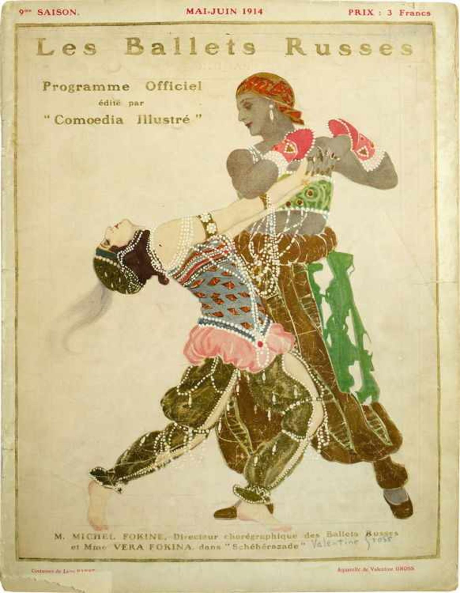 [BALLETS RUSSES, BAKST, BENOIS, DOBUSCHINSKI, GROSS, MARTY, SERT] Offizielles Programm: Les