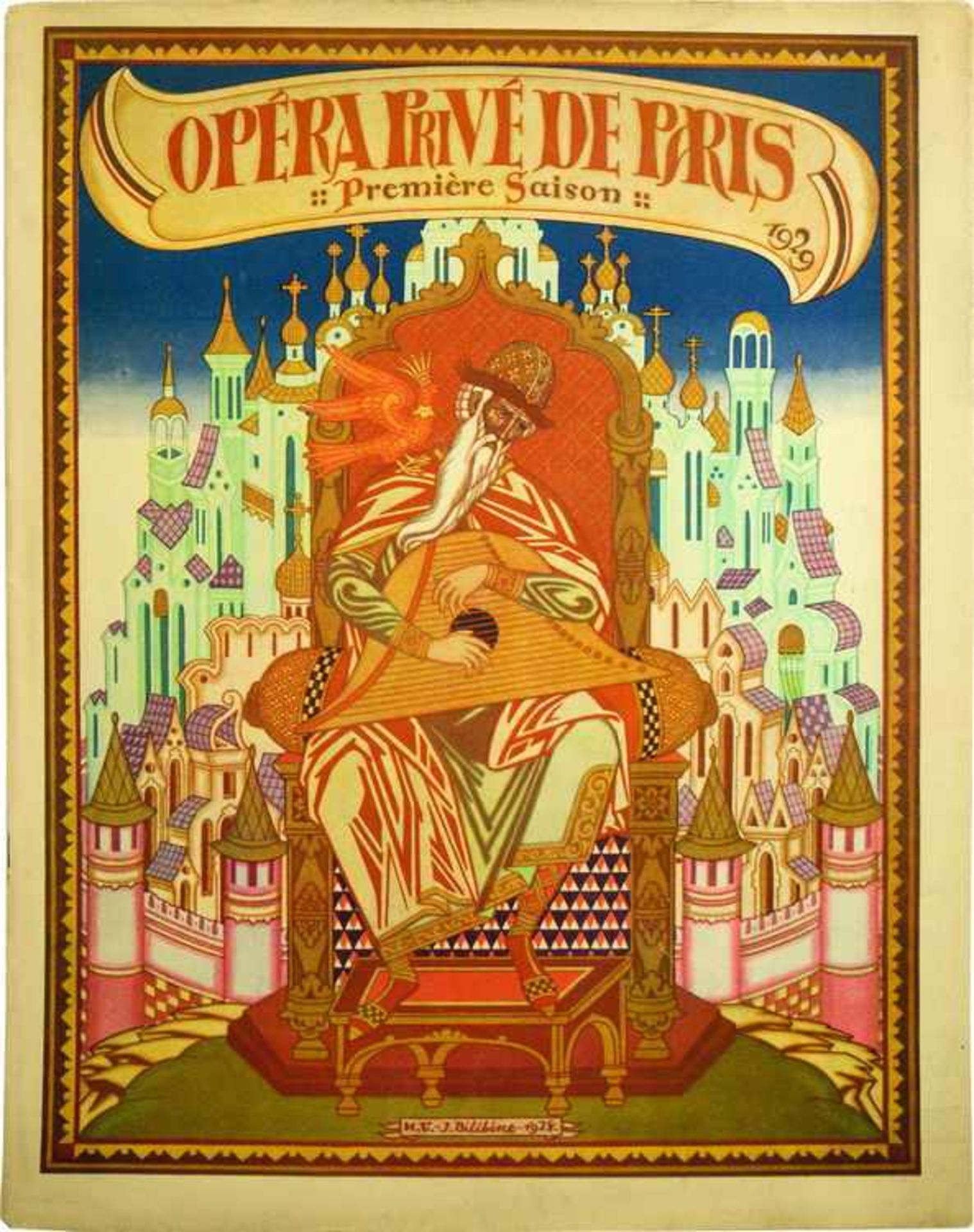 [OPERA RUSSE, BILIBIN, KOROWIN, REPIN, KUZNETSOW] Opéra Privé de Paris, Première Saison, 1929: “Le