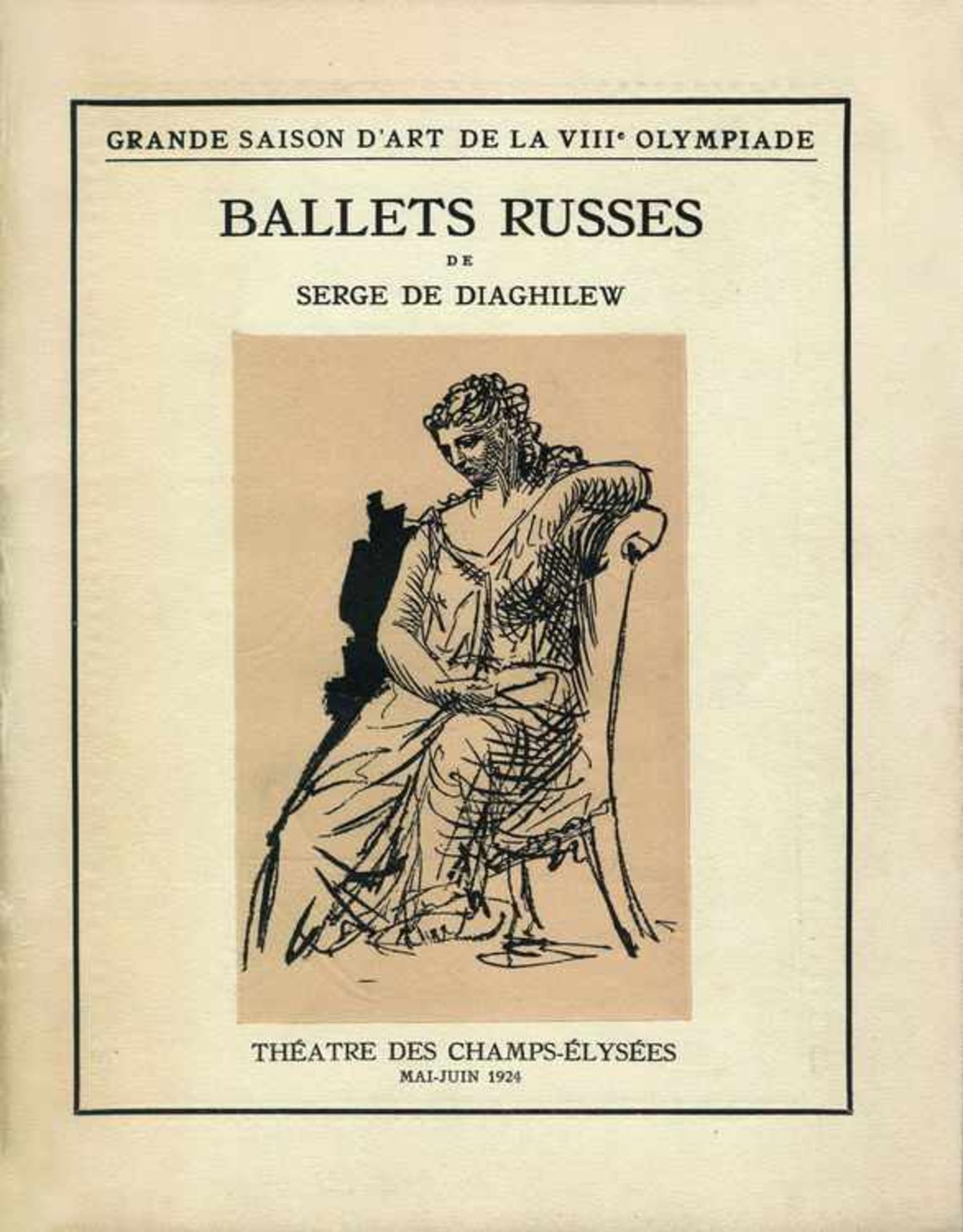 [BALLETS RUSSES, PICASSO] Grande Saison d´Art de la 8me Olympiade. 17eme Saison Ballets Russes im