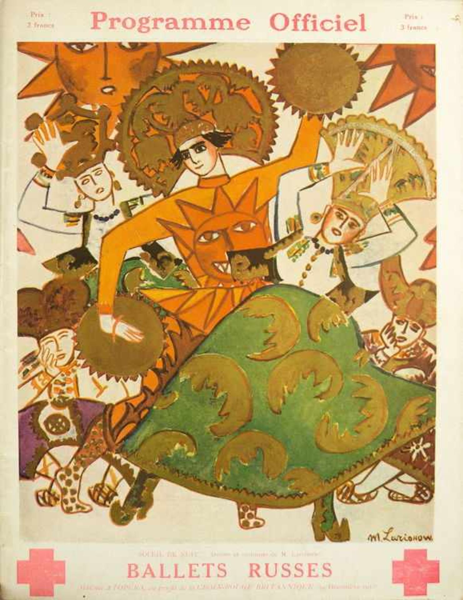 [BALLETS RUSSES, BAKST, GROSS, LARIONOW, MARTY] Offizielles Programm: Les Ballets Russes, Matinée zu