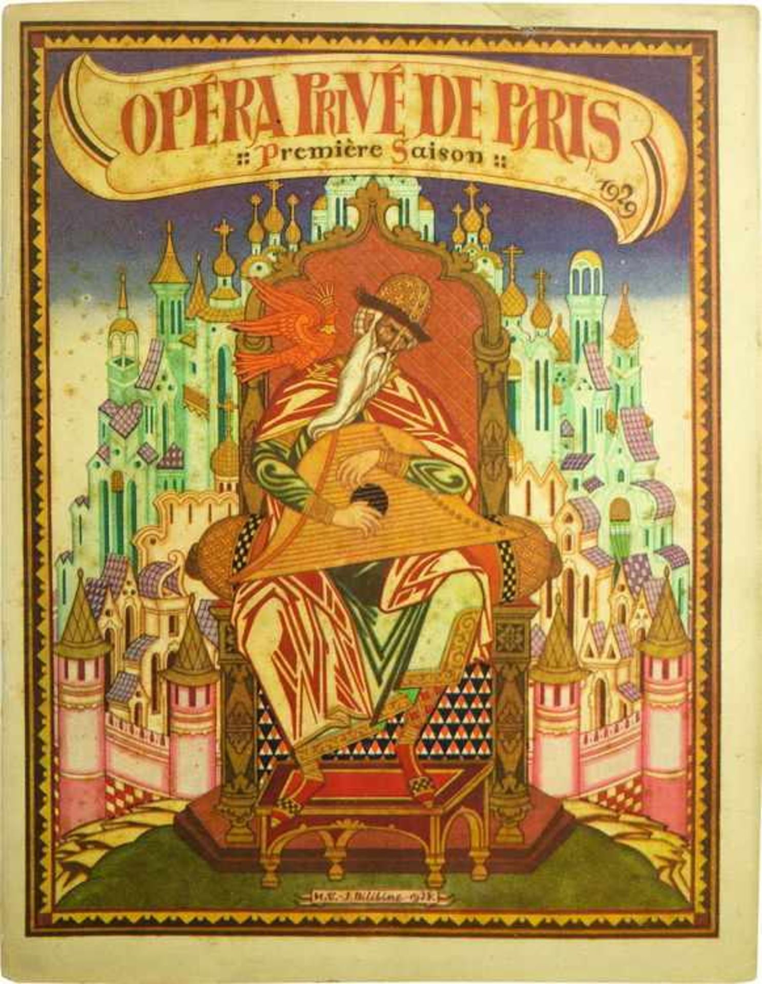 [OPERA RUSSE, BILIBIN, REPIN, KUZNETSOW] Opéra Privé de Paris, Première Saison, 1929: „Tzar