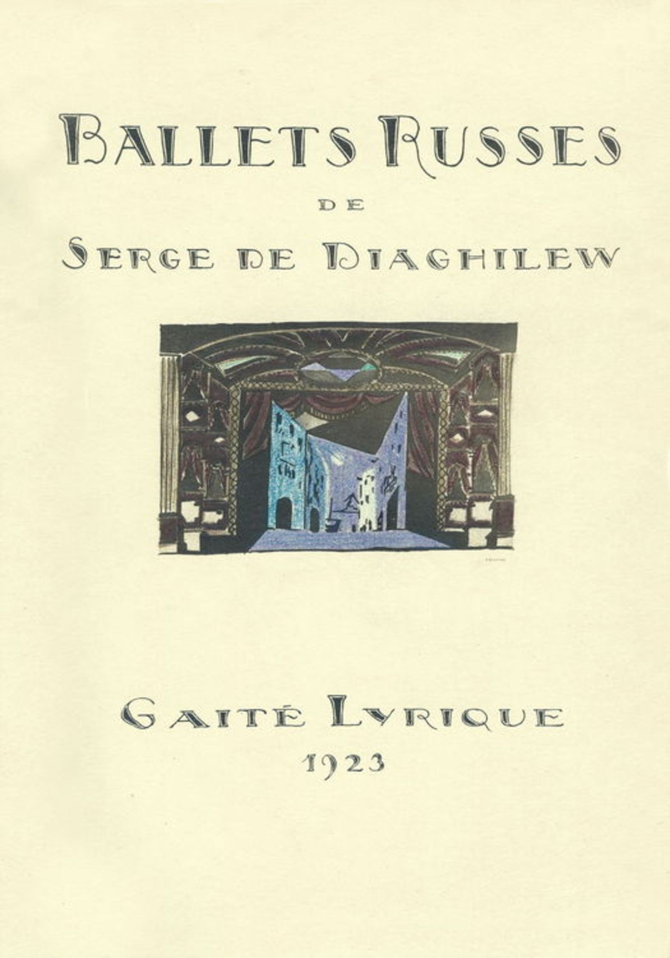 [BALLETS RUSSES, GONTSCHAROWA] Miniatur: Offizielles Programm: Les Ballets Russes im Théâtre Lyrique