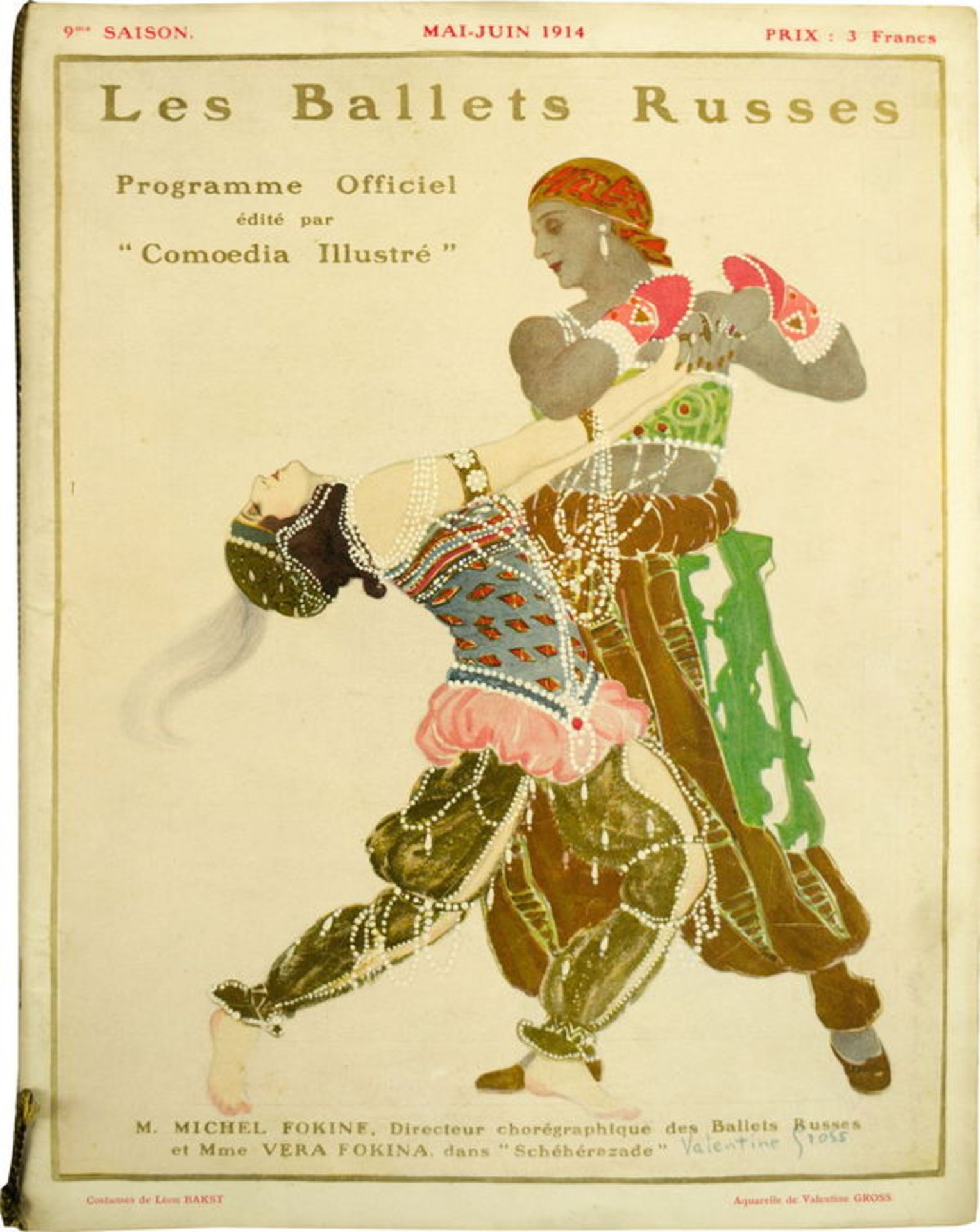 [BALLETS RUSSES, BAKST, BENOIS, DOBUSCHINSKI, GROSS, MARTY, SERT] Les Ballets Russes, 9eme Saison,