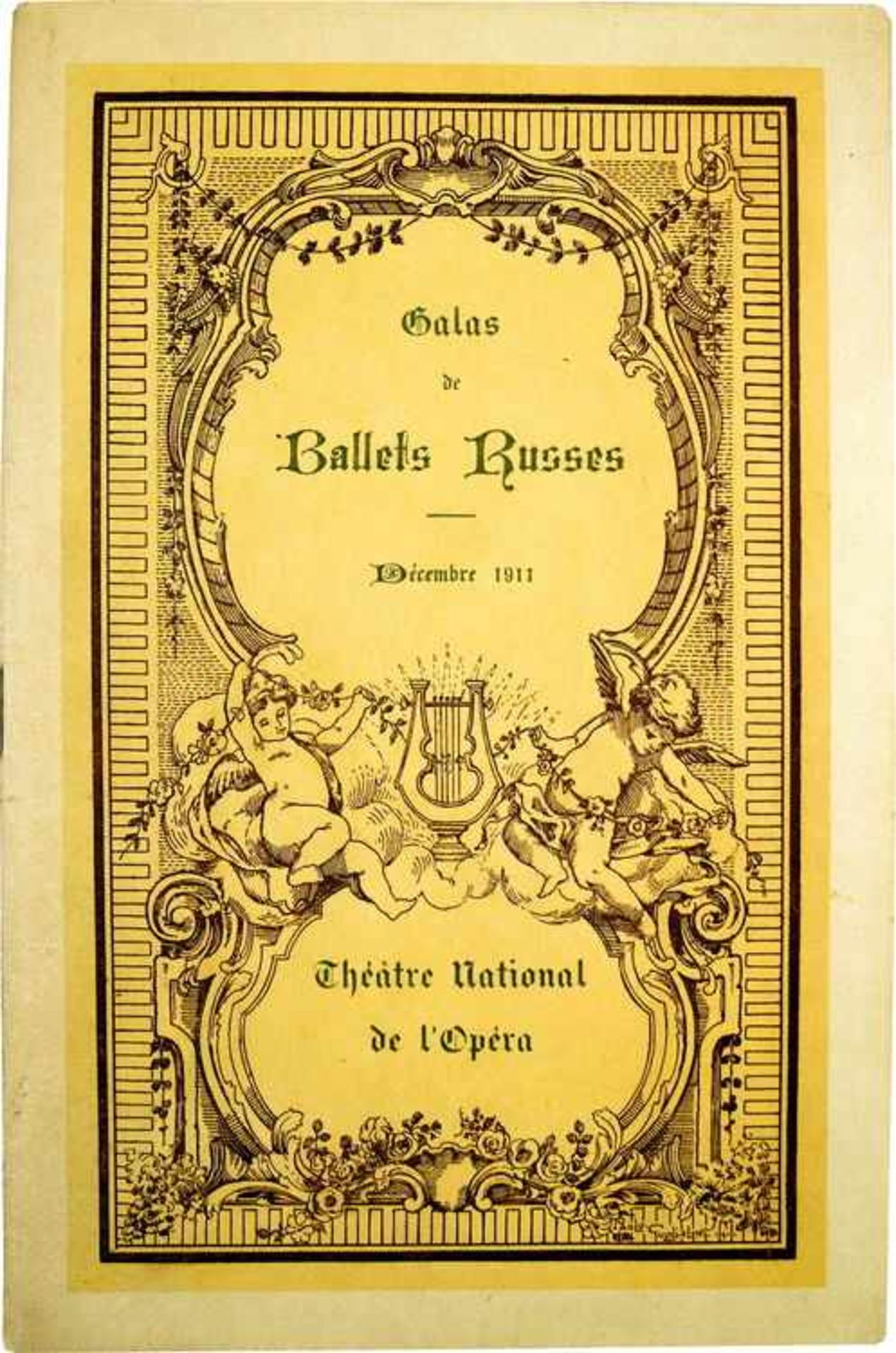 [BALLETS RUSSES, GUGLIELMI] Galas de Ballets Russes, Théâtre National de l'Opéra, Paris, Dezember