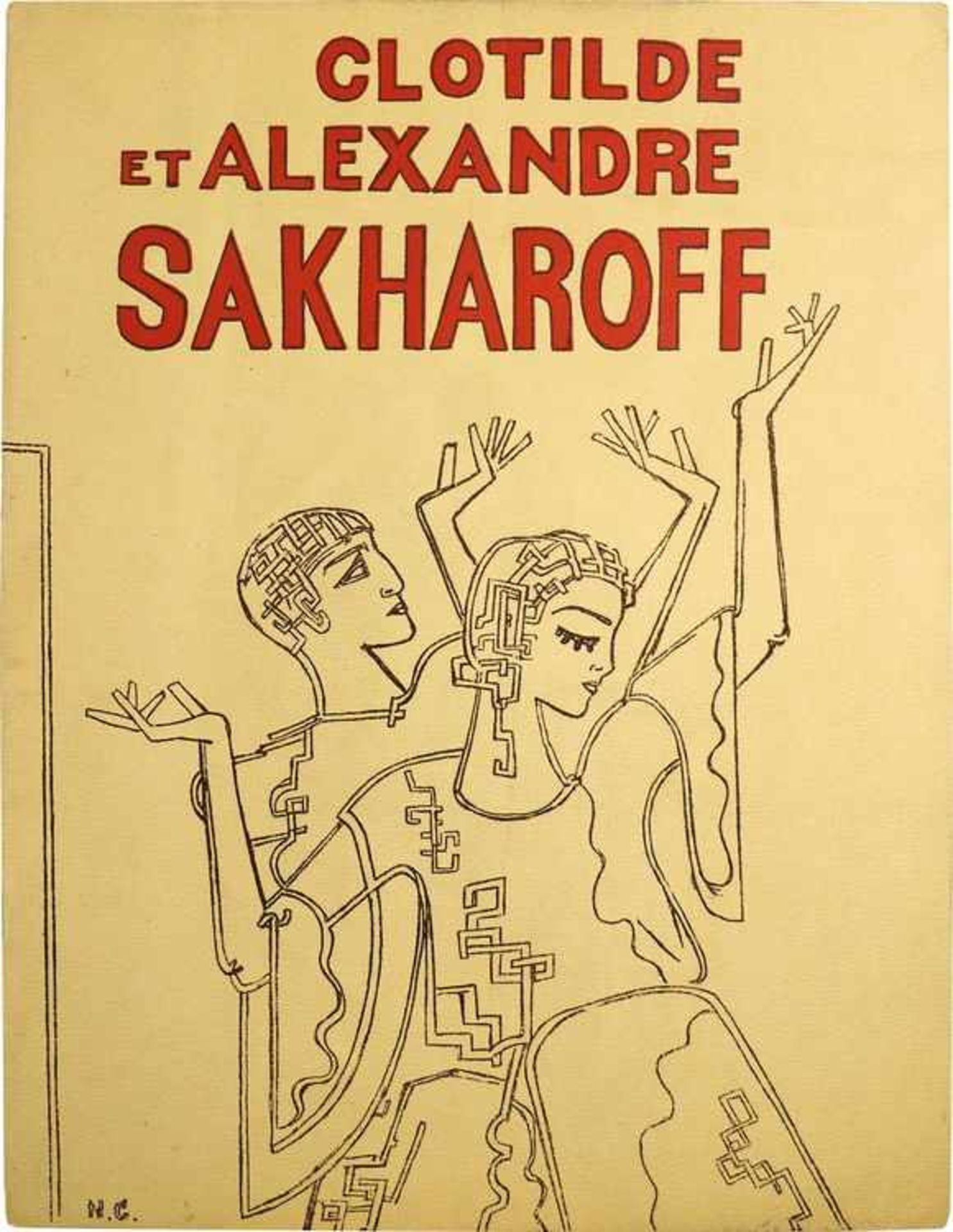[BALLETS RUSSES, GONTSCHAROWA] Offizielles Programm: Clotilde et Alexandre Sakharoff im Théâtre