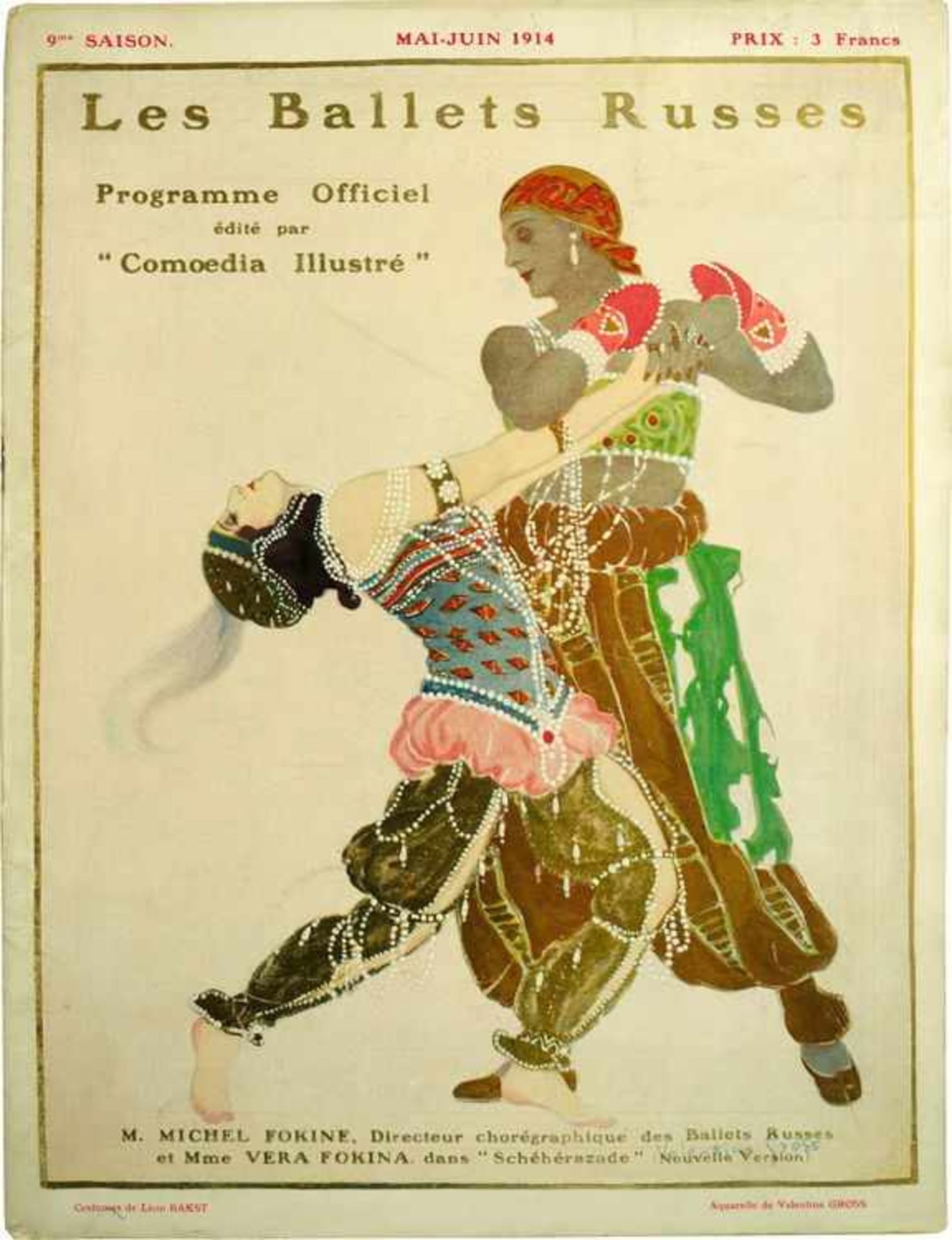 [BALLETS RUSSES, BAKST, BENOIS, DOBUSCHINSKI, GROSS, MARTY, SERT] Offizielles Programm: Les