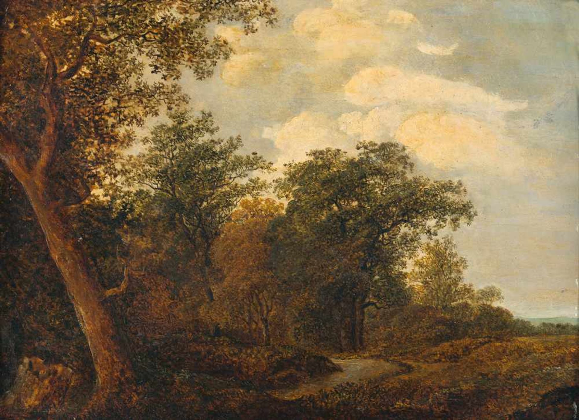 Martin Martin Waldlandschaft Öl auf Holz. 27,5 x 39,5 cm.Provenienz:Privatbesitz, Süddeutschland.