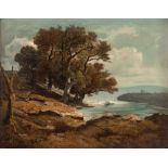 Barthélemy Menn Italienische Landschaft Öl auf Leinwand. 25,6 x 33,6 cm.Die reizvolle Ölskizze