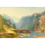 Carl Morgenstern Blick auf Tivoli vom Tal des Anio Öl auf Leinwand. (Um 1860). 31,5 x 46 cm. Verso
