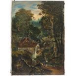 Nürnberg um 1800 Die Wassermühle im Wald Öl auf Leinwand. 31,5 x 22,2 cm.Provenienz:Privatbesitz,