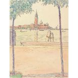 Fritz Bleyl „Venedig San Giorgio Maggiore“ Aquarell und Tuschfeder auf festem, strukturiertem Velin.