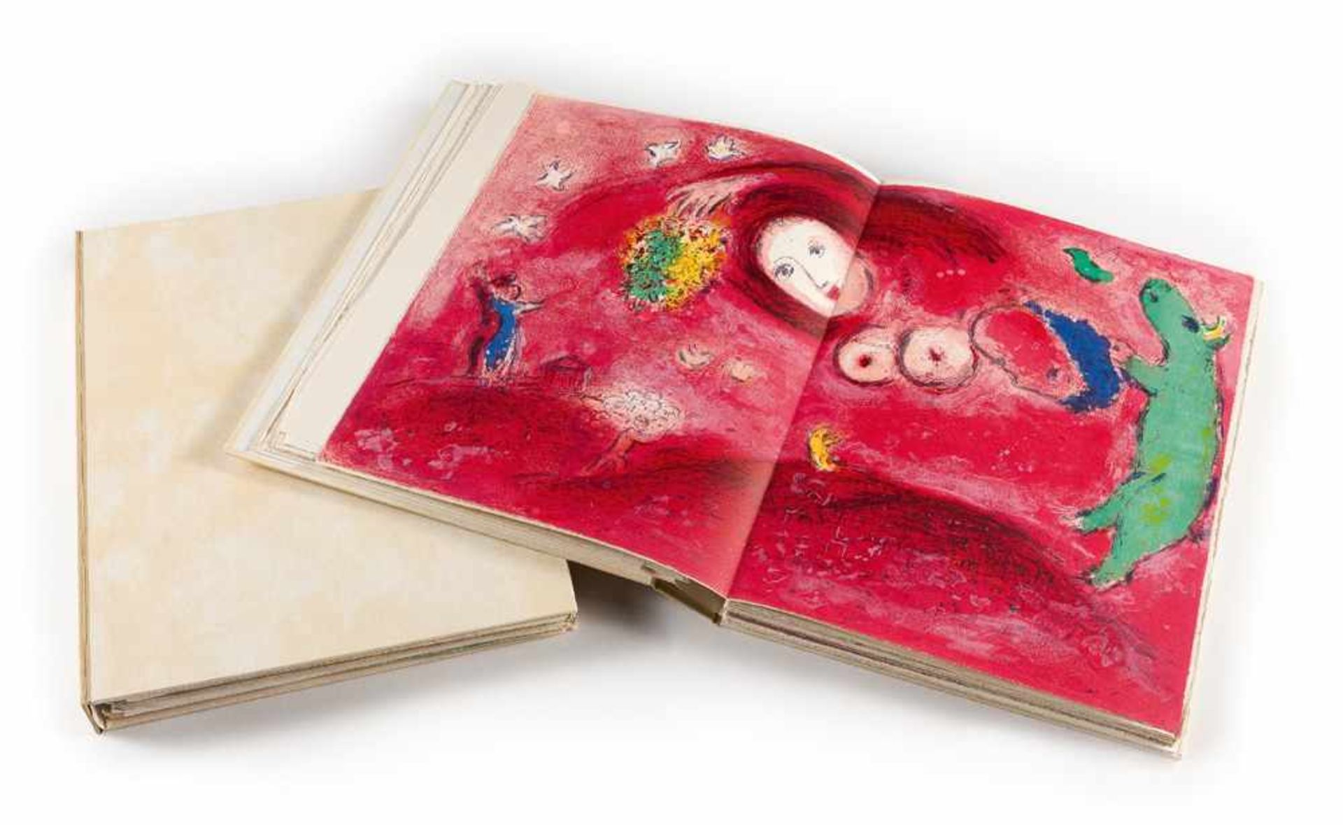Marc Chagall Longus: Daphnis et Chloé 2 Bde. Text mit 42 farbigen Lithographien, 15 doppelseitig.
