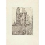 James Ensor La Cathédrale Radierung auf Japon nacré. 1886. Ca. 24 x 18 cm (Blattgröße ca. 39,5 x