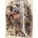 George Grosz „The last leaf“ Aquarell über Tusche auf Velin von „PM Fabriano“. (1934). Ca. 66,5 x 48