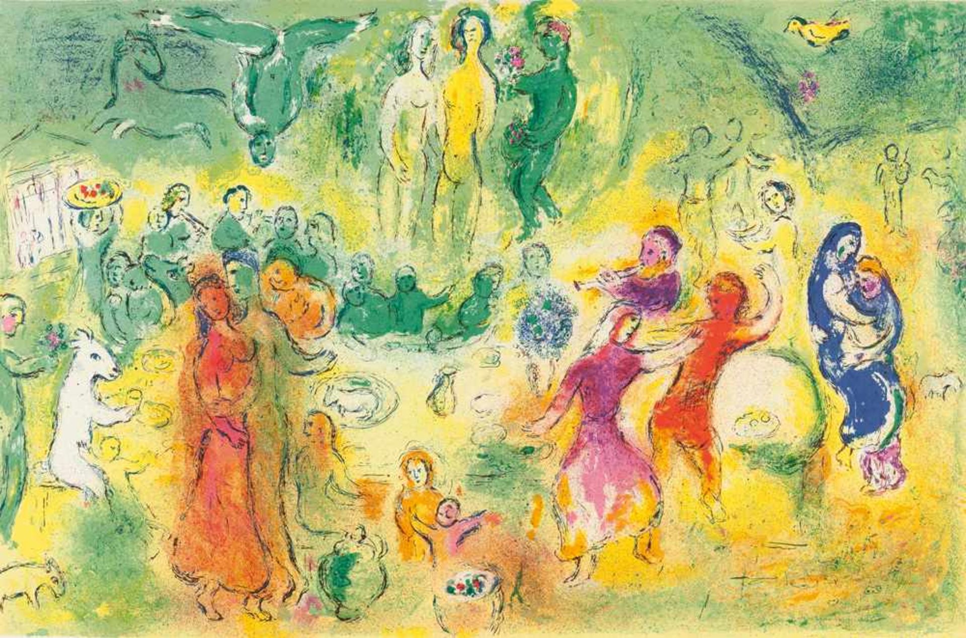 Marc Chagall Longus: Daphnis et Chloé 2 Bde. Text mit 42 farbigen Lithographien, 15 doppelseitig. - Bild 14 aus 17