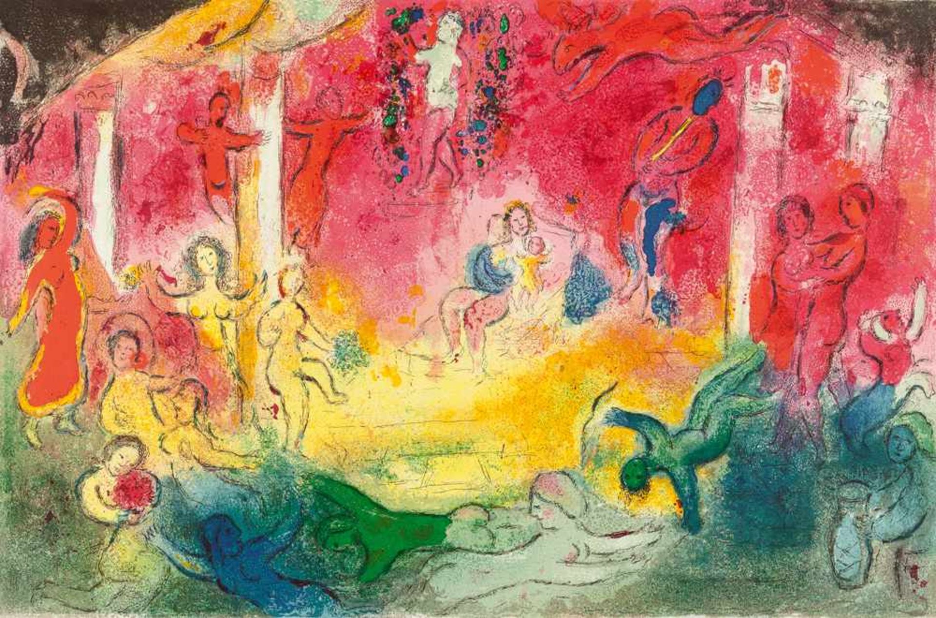 Marc Chagall Longus: Daphnis et Chloé 2 Bde. Text mit 42 farbigen Lithographien, 15 doppelseitig. - Bild 12 aus 17