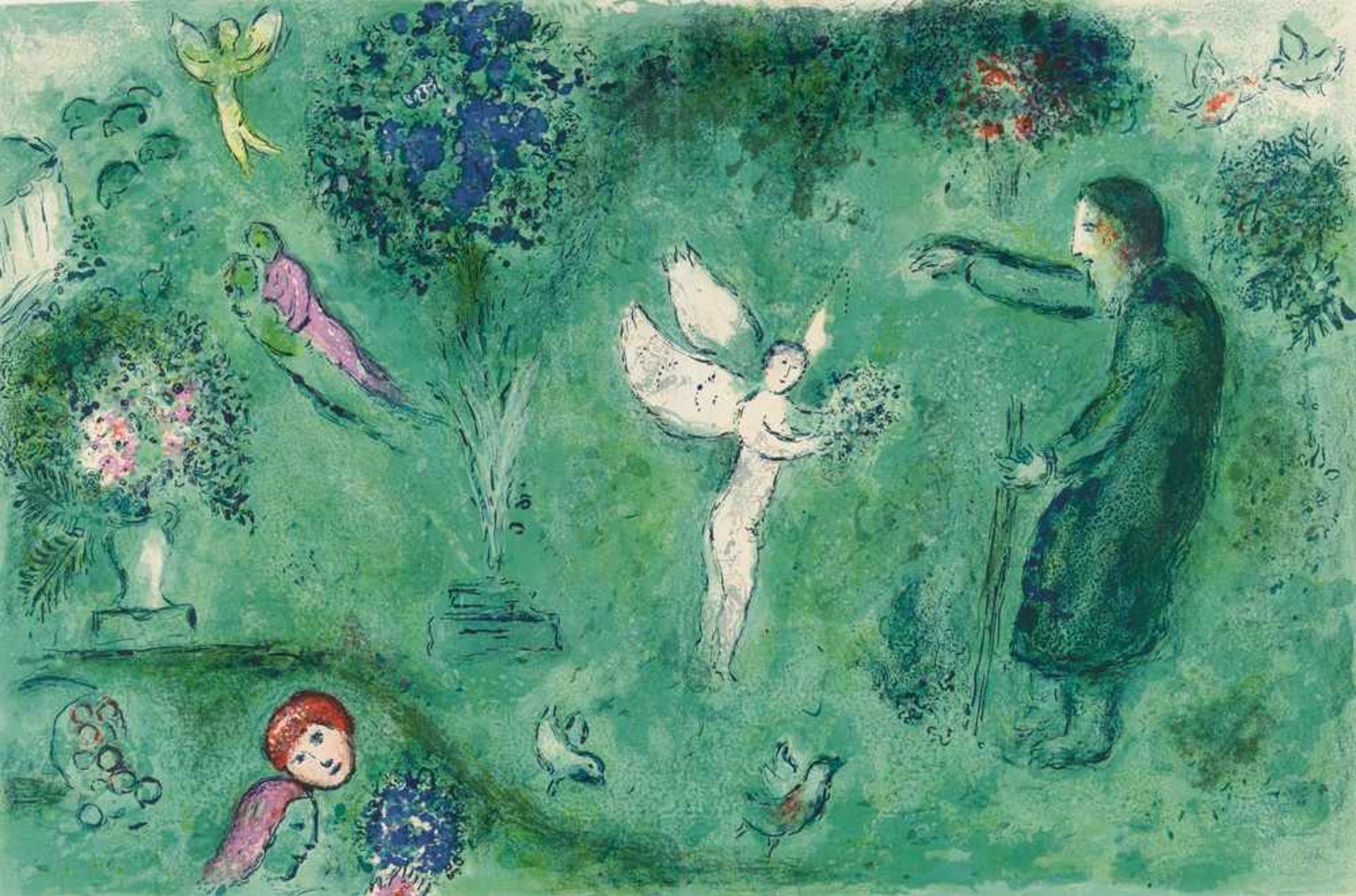 Marc Chagall Longus: Daphnis et Chloé 2 Bde. Text mit 42 farbigen Lithographien, 15 doppelseitig. - Bild 17 aus 17