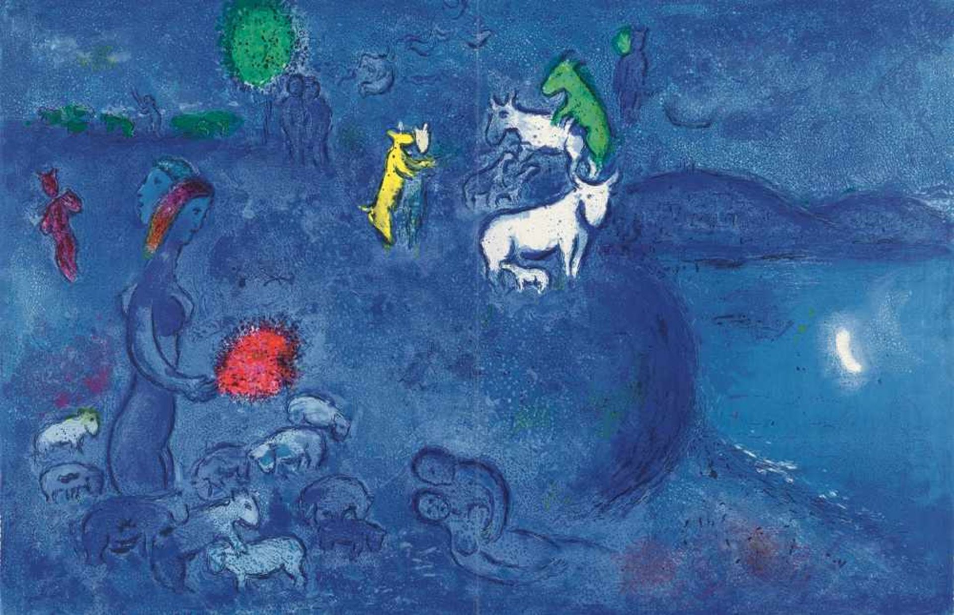 Marc Chagall Longus: Daphnis et Chloé 2 Bde. Text mit 42 farbigen Lithographien, 15 doppelseitig. - Bild 9 aus 17