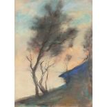 Lesser Ury Italienische Landschaft Pastell auf festem Malkarton. Ca. 47,5 x 35 cm. Lesser Ury hält