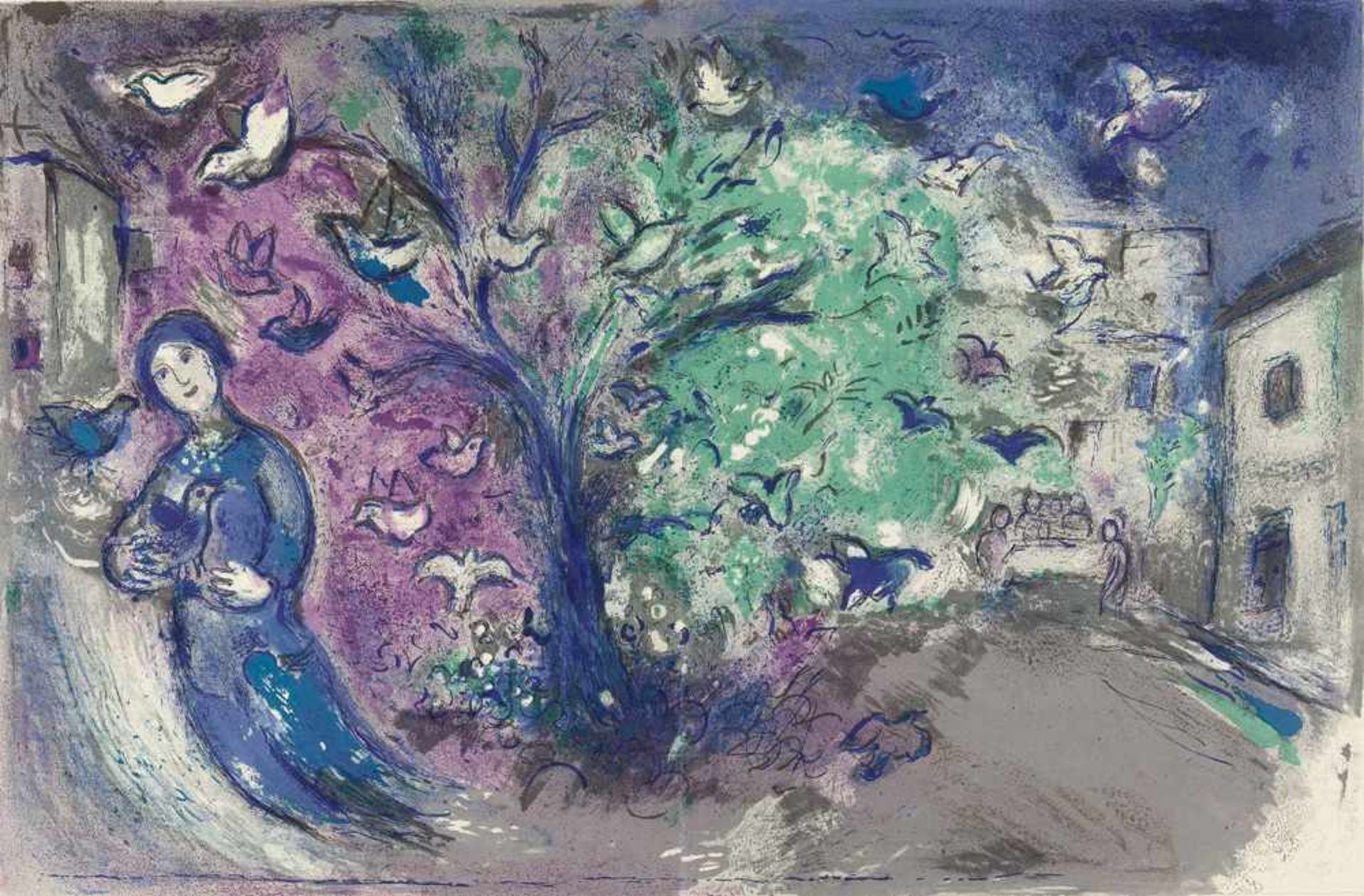 Marc Chagall Longus: Daphnis et Chloé 2 Bde. Text mit 42 farbigen Lithographien, 15 doppelseitig. - Bild 7 aus 17