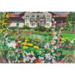 Arnold Balwé „Ländlicher Garten“ Öl auf Leinwand. Ca. 76 x 110 cm. Signiert unten links, verso