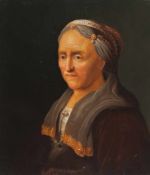 A. Neranus (Abraham van Der Neer) - Damenbildnis mit perlengeschmücktem Kopfputz Öl auf Holz.