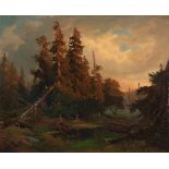 Wilhelm Schirmer - Waldlandschaft Öl auf Leinwand, doubliert. 32,5 x 39 cm. - Provenienz: Prinz