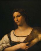 Sebastiano del Piombo (Nachfolge) - Weibliches Bildnis (sogenannte Fornarina) Öl auf Holz. (16.