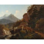 Deutsch um 1830/40 - In den Alpen Öl auf Leinwand. 65,5 x 82,5 cm. - Provenienz: Privatbesitz,