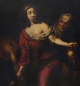 Deutsch oder Flämisch - Judith mit dem Haupt des Holofernes Öl auf Leinwand. (Letztes Viertel 17.