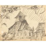 LYONEL FEININGER - Possendorf Bleistift auf Papier. (19)19. Ca. 16 x 20,5 cm. Datiert oben links „16