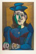 PABLO PICASSO - Femme assise (Dora Maar) Farbige Lithographie auf cremefarbenem Velin von „BFK