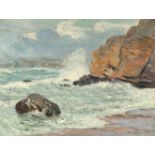 MAXIME MAUFRA - Mauvais temps à Dinard Öl auf Leinwand. (18)99. Ca. 50 x 65 cm. Signiert und datiert