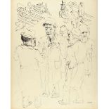 GEORGE GROSZ - Recto: Downtown Manhattan - Verso: Study of a cook Tuschfeder bzw. Aquarell auf