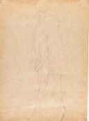 GUSTAV KLIMT - Bildnis Adele Bloch-Bauer stehend nach links Bleistift auf Packpapier. (1903). Ca. 44