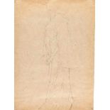 GUSTAV KLIMT - Bildnis Adele Bloch-Bauer stehend nach links Bleistift auf Packpapier. (1903). Ca. 44
