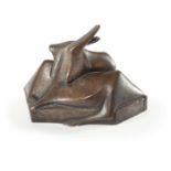 EMY ROEDER - Campanische Bergziegen Bronze mit bräunlicher Patina. (19)48. Ca. 15 x 12,5 x 25 cm.