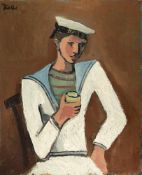 HELMUT KOLLE (HELMUT VOM HÜGEL) - Jeune homme en tenue de marin (Der Seemann) Öl auf Leinwand. (Um