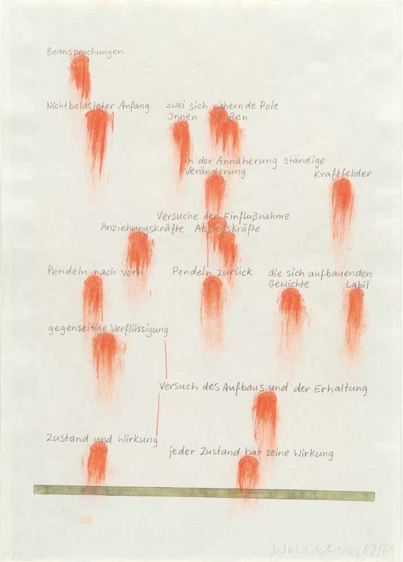 FRANZ ERHARD WALTHER - Recto - Verso: Werkzeichnung Mischtechnik auf dünnem Zeichenpapier. (19)67/