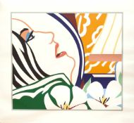 TOM WESSELMANN - Bedroom Face with Orange wallpaper Farbige Serigraphie auf festem Velin. (19)87.