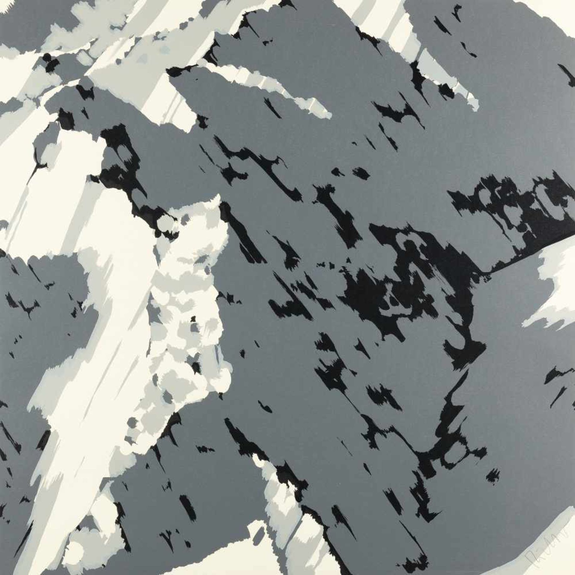 GERHARD RICHTER - A1 aus: Schweizer Alpen II Farbige Serigraphie auf leichtem Karton. (1969). Ca.