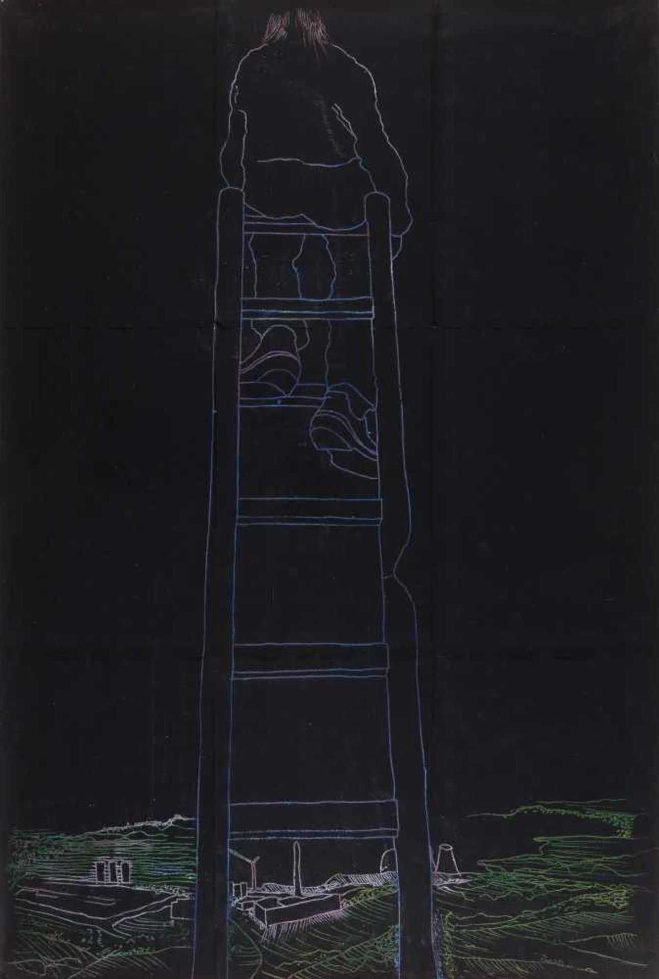 FRIEDRICH KUNATH - Ohne Titel Ölkreide auf sechsteiligem Kohlepapier von „Pelikan“. 2005. Ca. 90 x