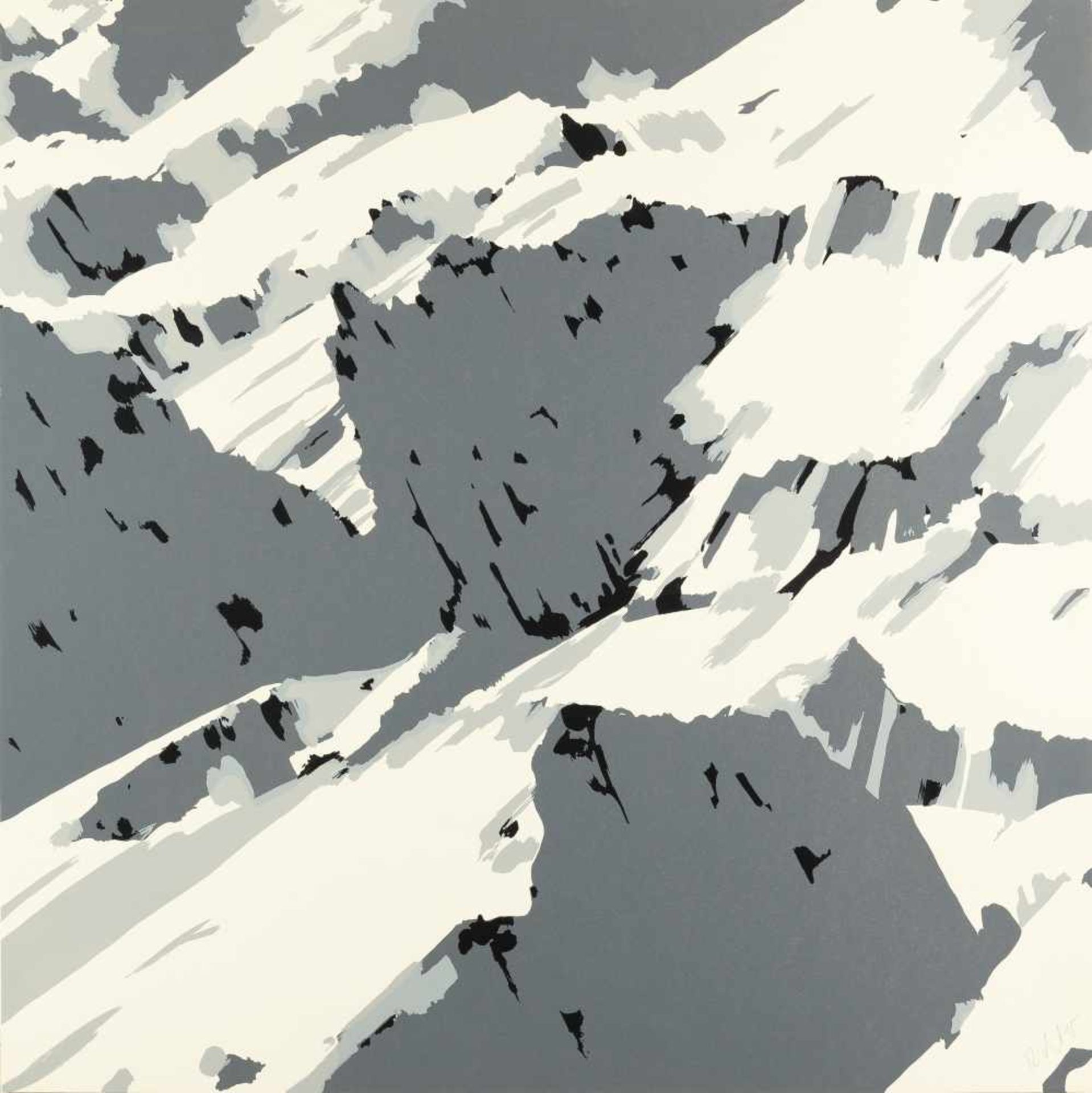 GERHARD RICHTER - B1 aus: Schweizer Alpen II Farbige Serigraphie auf leichtem Karton. (1969). Ca.