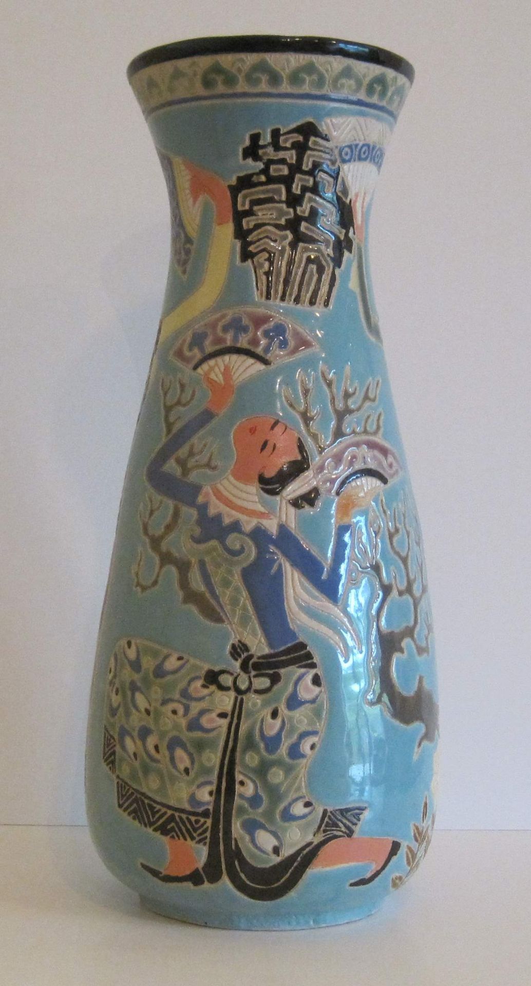 Vase émaillé à décor d'inspiration extrême oriental - fin XX, Parfait état - [...] - Bild 10 aus 18