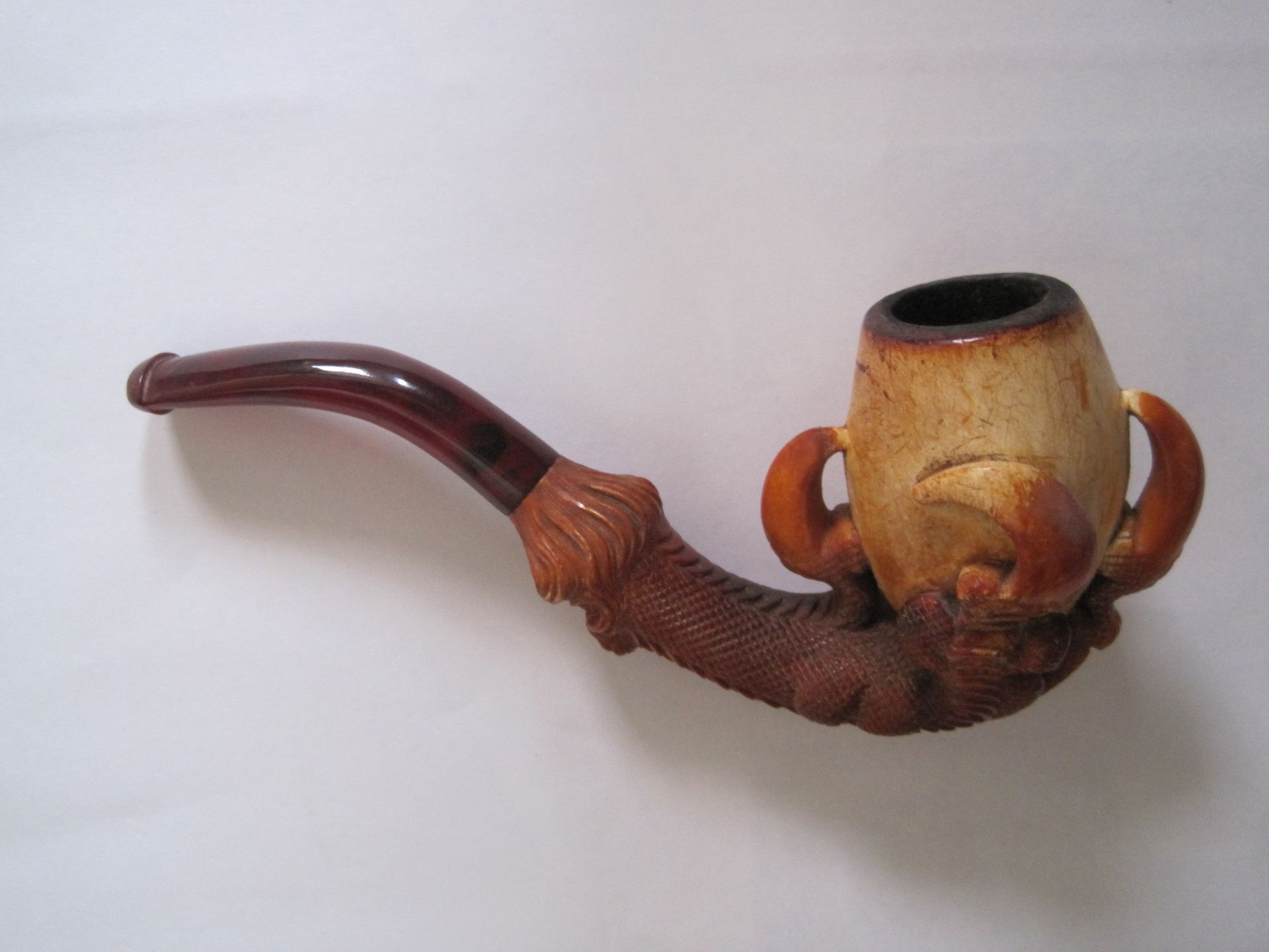 Pipe en écume et son étui, tuyau en ambre (longueur : 15 cm) - Décoration en [...] - Bild 12 aus 18