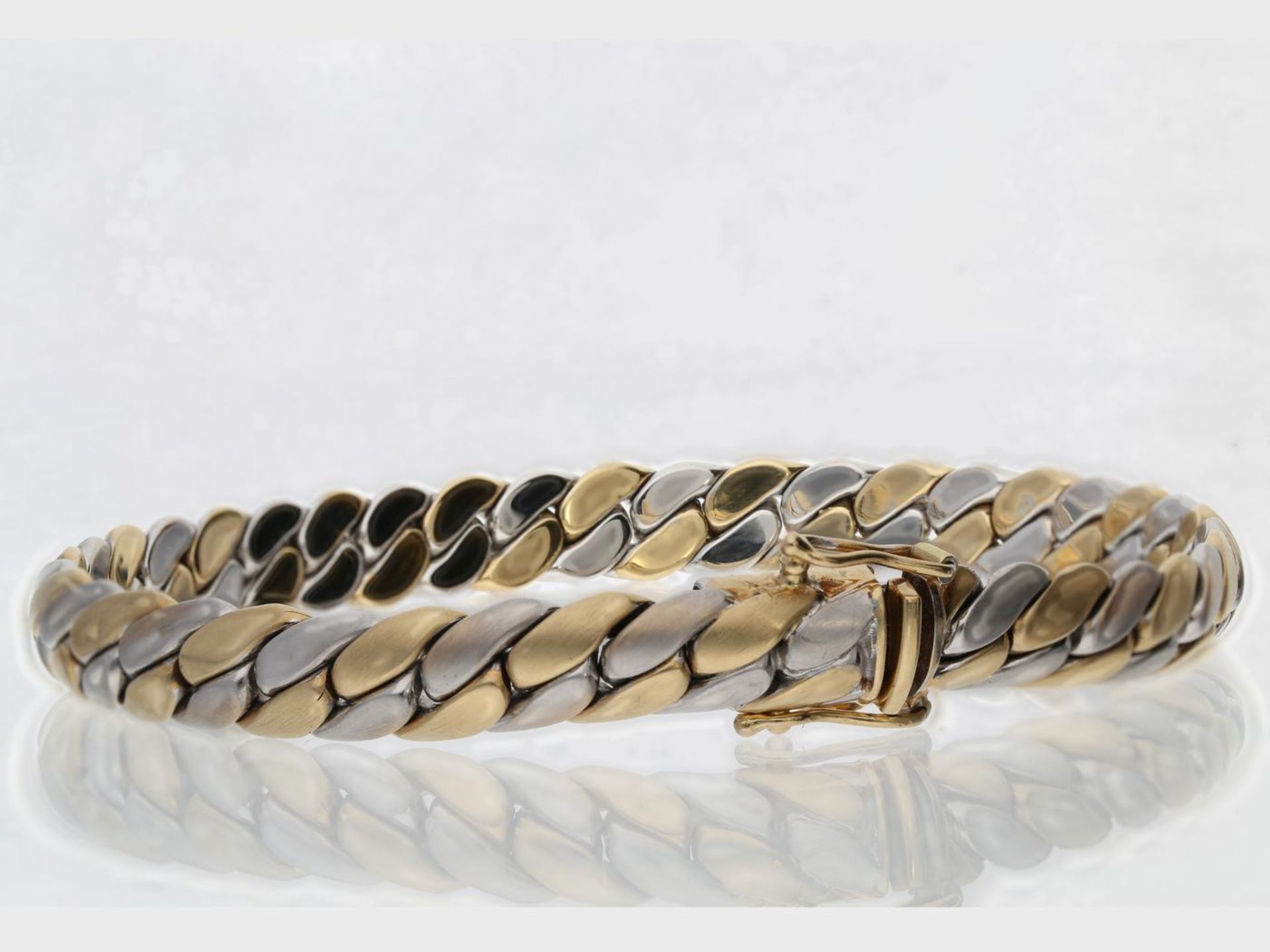 Armband: sehr hochwertiges und massives Bicolour vintage Goldschmiedearmband Ca. 19,5cm lang, ca.