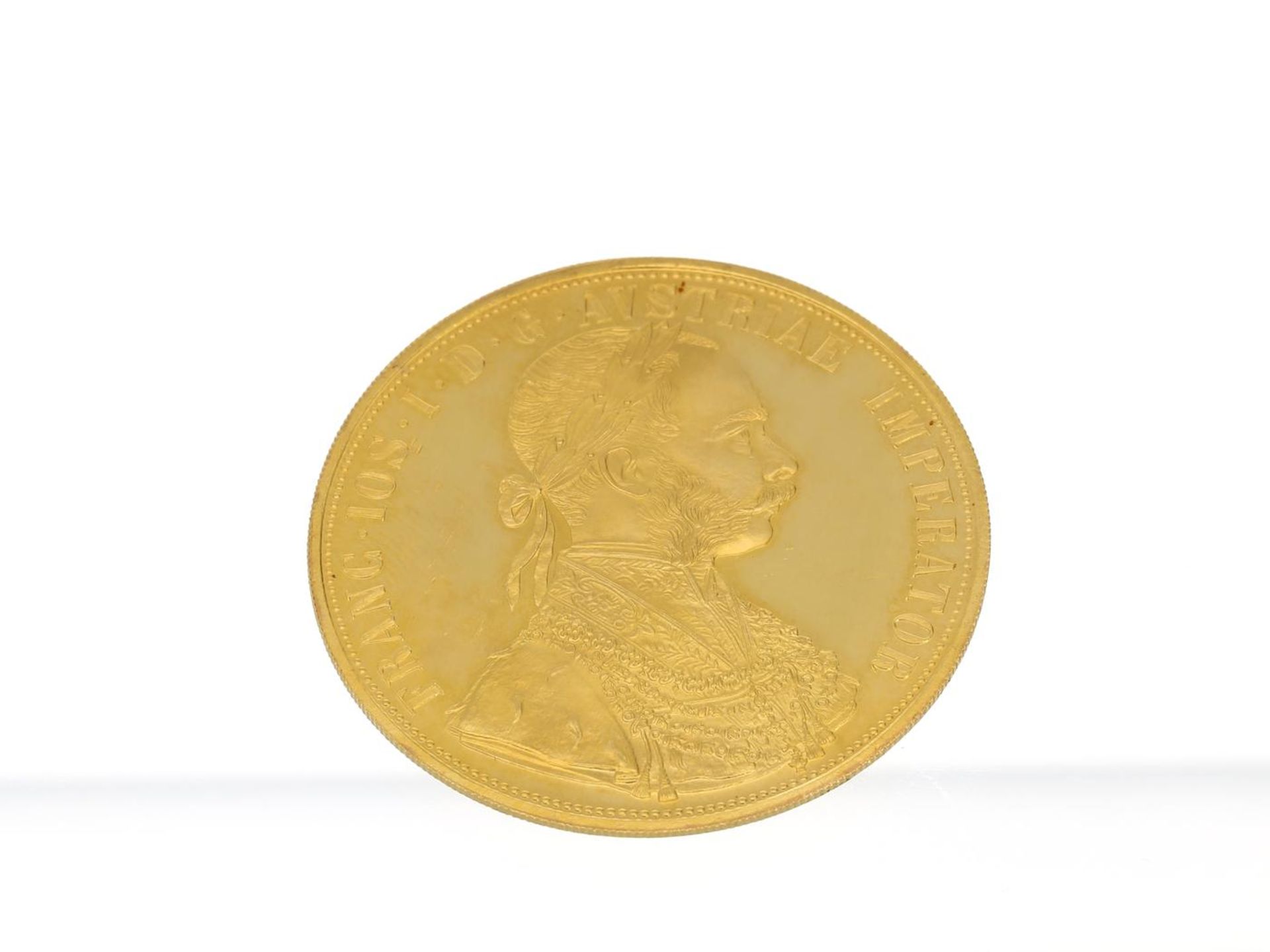 Münze: Goldmünze Österreich 4 Dukaten Øca. 40mm, ca. 13,9g, 986er Gold, Kaiser Franz Joseph, 4